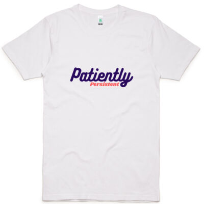 Patiently Persistent T-shirt - (blue/red print) Thumbnail