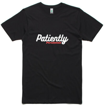 Patiently Persistent T-shirt - (white/red print) Thumbnail