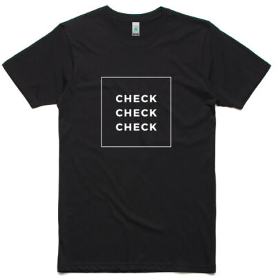 Check Check Check T-shirt - (white print) Thumbnail
