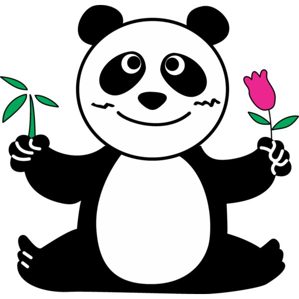 Panda with flower Thumbnail