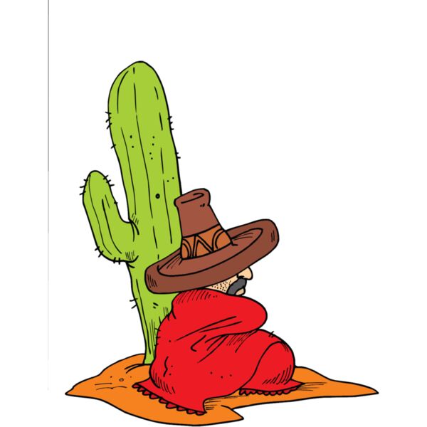 Mexican man sitting cactus Thumbnail
